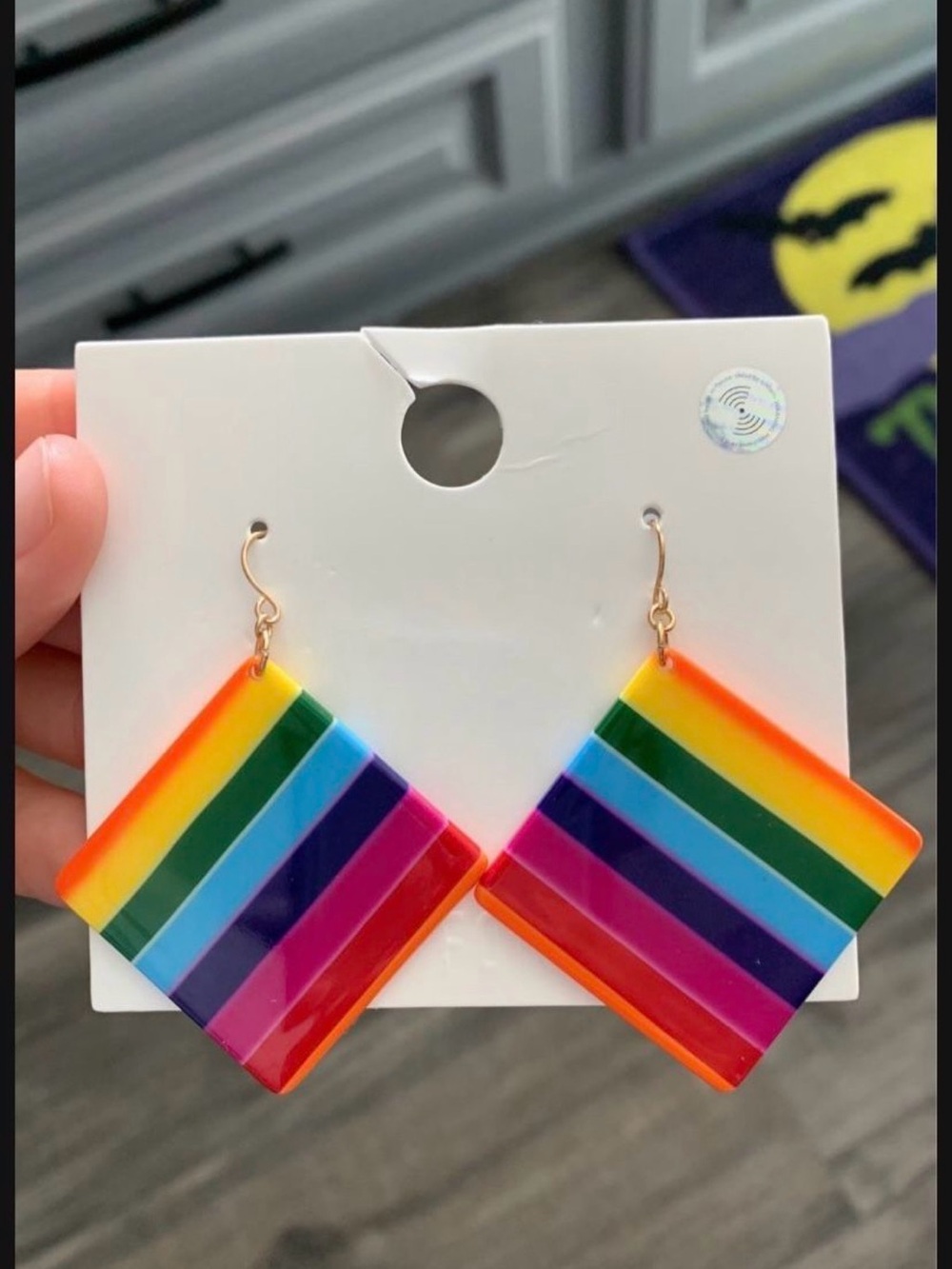Rainbow Stripe Drop Earrings - Multicolor Women Jewelry